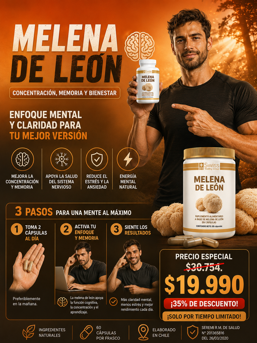 MELENA DE LEON FORTIFICADA 60CAPS - ¡35% OFF!