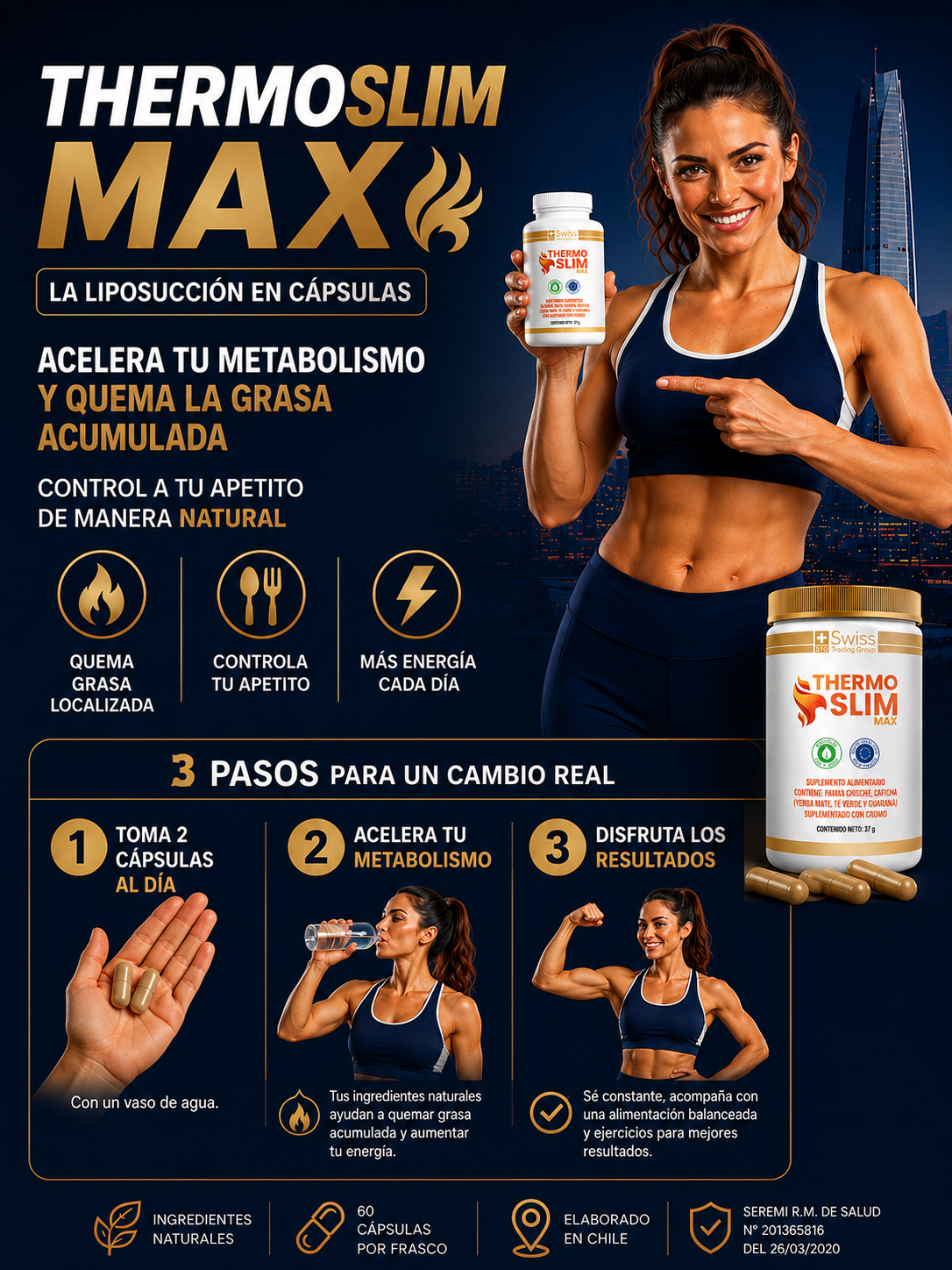 Thermo Slim Max Liposucción en cápsulas - ¡40% OFF!