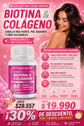 BIOTINA + COLÁGENO 1000MG 60CAPS - ¡30% OFF!